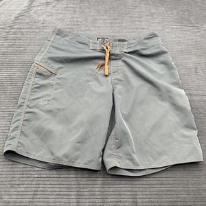 Fox Board Shorts Men 36 Gray Orange Polyester Beach Outdoors Casual Swimming.